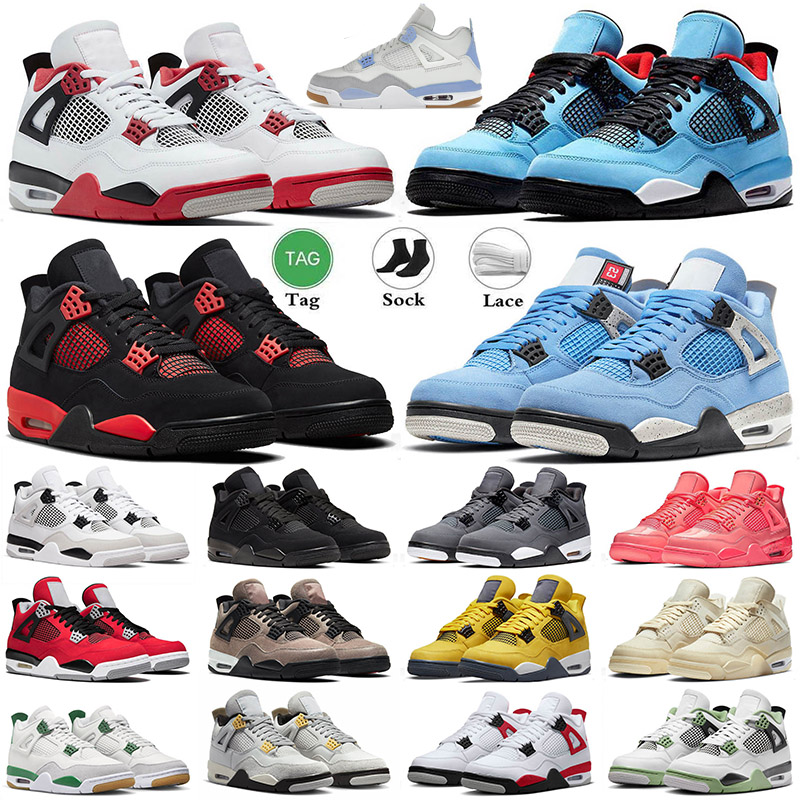 

2023 Retro 4s Men Basketball Shoes Travis 4 Jumpman Thunder University Blue Fire Red Sail Scotts J4 SB x IV Military Black Jorde Mens Women Trainers Sneakers, A26 taupe haze 40-47