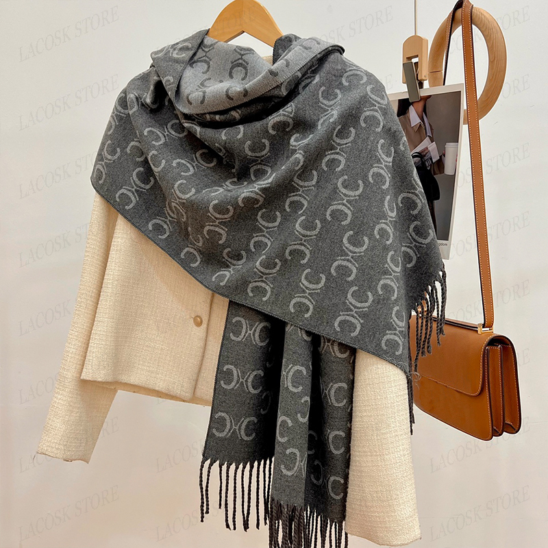 Double Cashmere Scarf Men Woman Winter Scarfs Different Style Ladies Luxury Shawls Designer Scarves Christmas Gift 60*180CM-image-924472949
