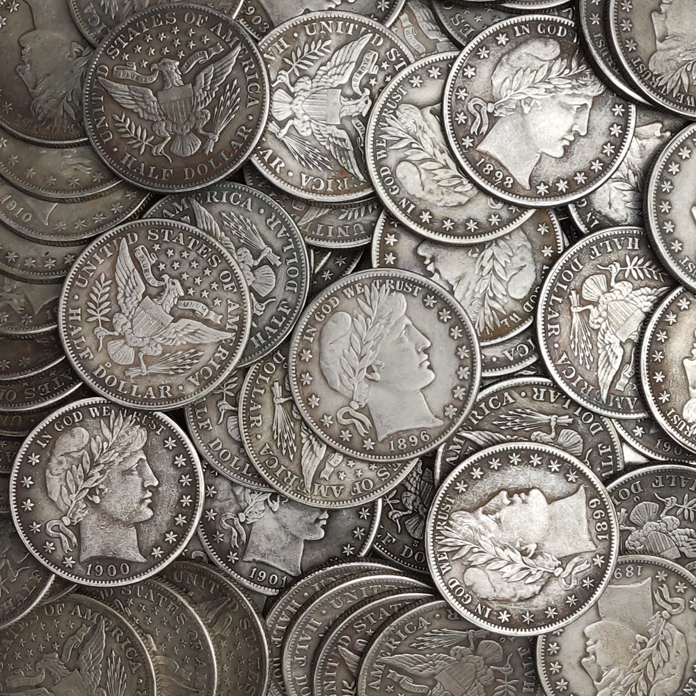 

US (1892-1915) P/D/O/S 73pcs Barber Half Dollar Silver Plated Coins Copy