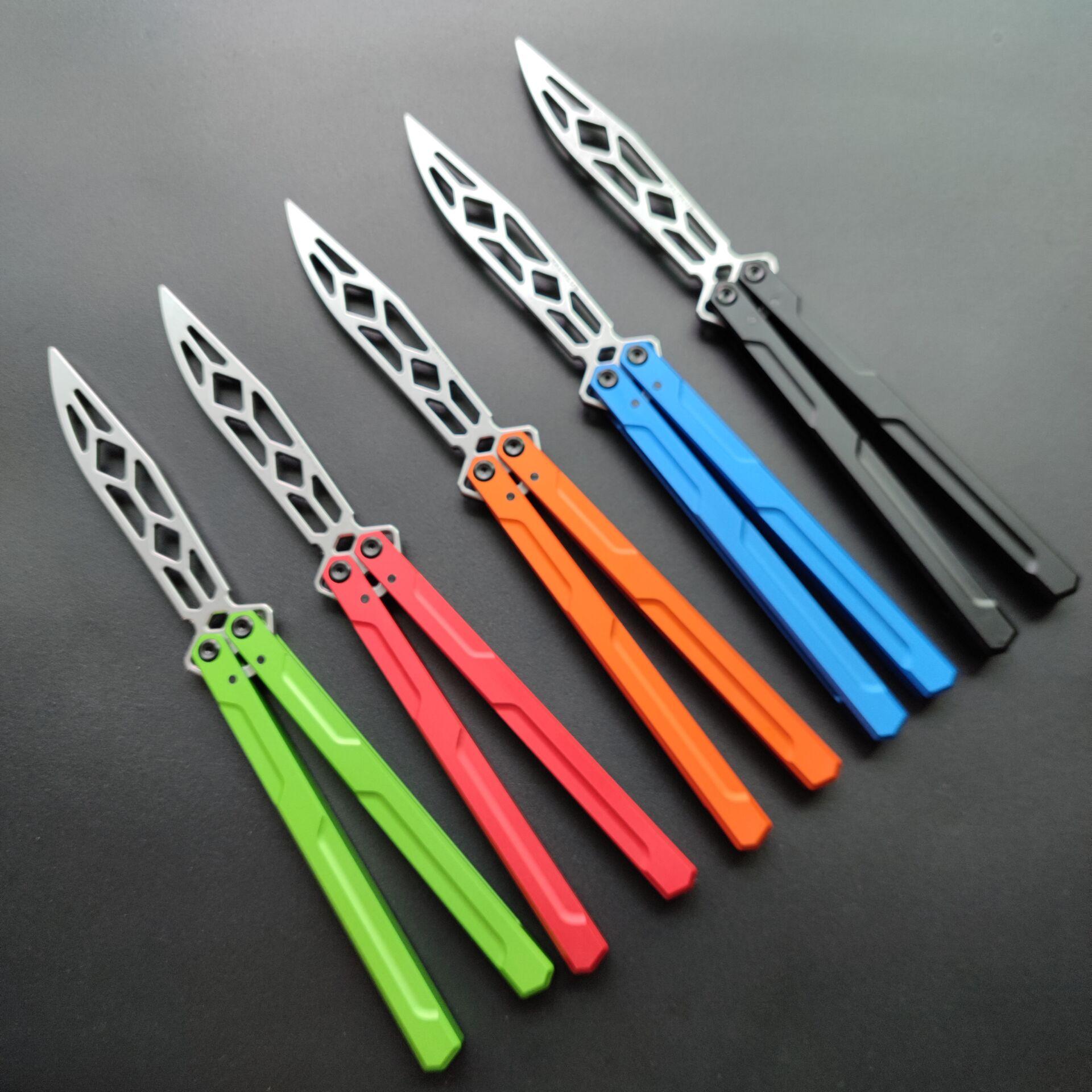 

Tools Baliplus Thea Viridis Butterfly Trainer Knife Channel Aluminum Handle KVT Ball Bearing System EDC Tool Freeswinging Jilt Knives