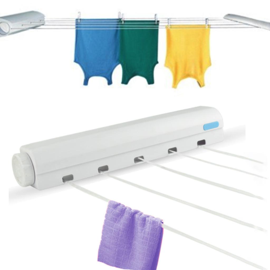 

Organization Wall Mounted Hanger Retractable Indoor Clothes Hanger Drying Rack Towel Rack Automatic Telescopic Clothesline Clothes Dryer