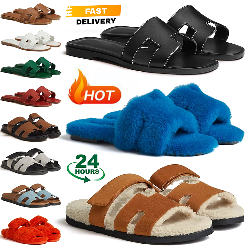slippers for women designer slides claquette black white khaki sandals ladies sliders luxury sandal fur slide suede leather slipper womens outdoor shoes 