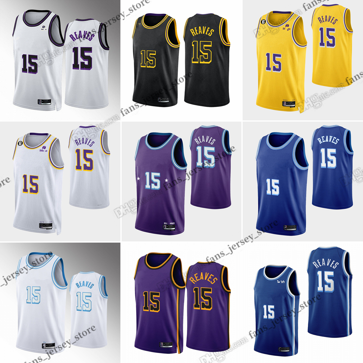 

15 Austin Reaves Printed 2022-23 New Basketball Jerseys Breathable and comfortable jersey 6 Patch Men XS-2XL