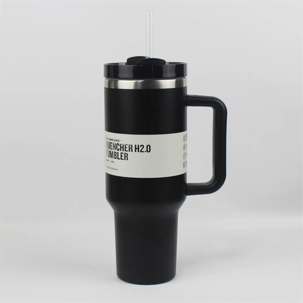 40oz Cups With Silicone Handle Lid and Straw 2nd Generation Car Mugs Vacuum Insulated Water Bottles-image-924458699