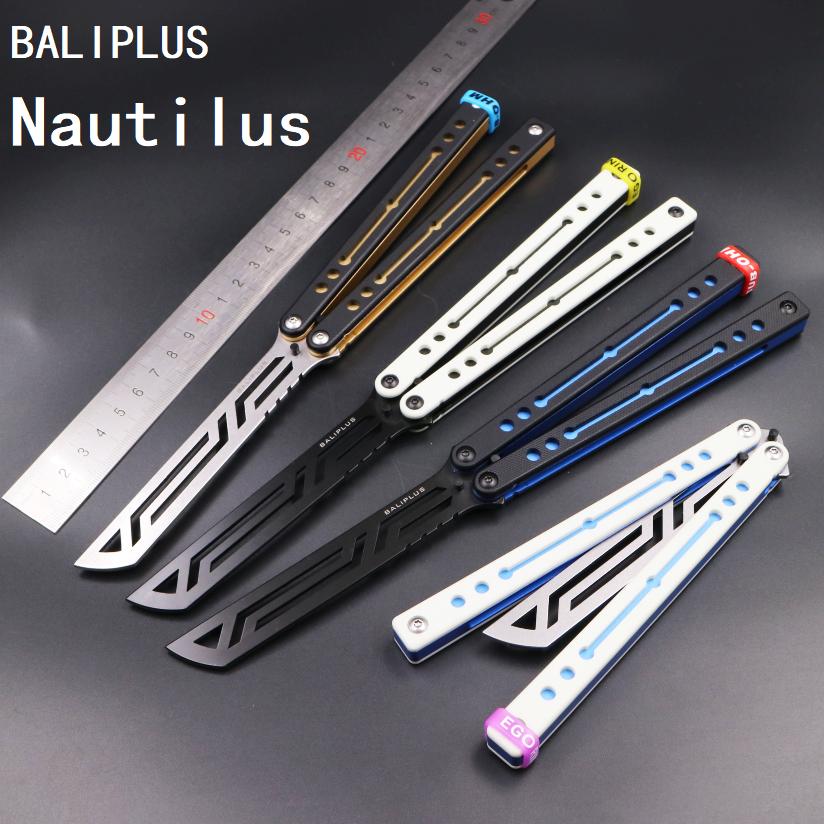 

Tools Balisong Flipper Trainer Knife Butterflyknifestore Baliplus Nautilus Bushing System Aluminum Handle CNC Safe EDC