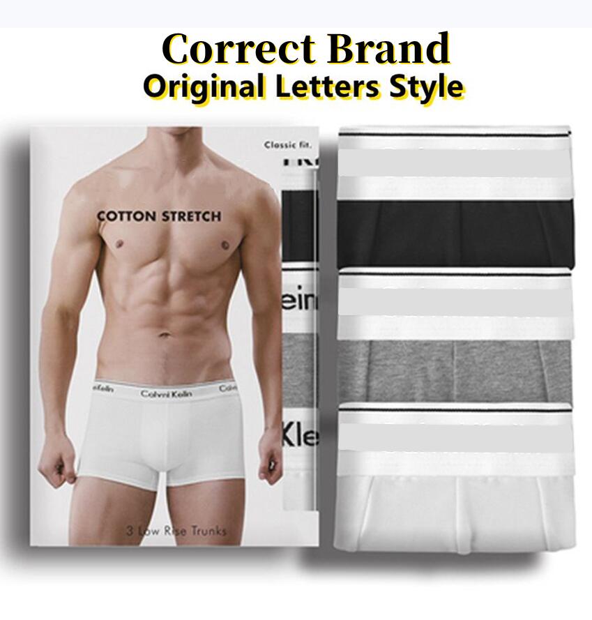 

Klain Original Letter 5Colors Classic Fashion Men Trend Underpants Man Luxury Designer Boxers Brands High-quality Casual Sports Cotton Boxer Shorts Underwear Box, Original brand label
