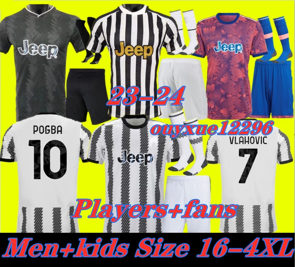 

fans player soccer jerseys 2022 2023 home away MILIK DI MARIA VLAHOVIC KEAN POGBA CHIESA McKENNIE LOCATELLI top jerseys 22 23 Kits men Kids unifor Juventus, Player version