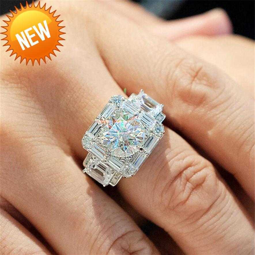 

2020 Top Sell Sparkling Luxury Jewelry Male 925 Sterling Silver T Princess Cut Moissanite Diamond Party Eternity Men Wedding Band Ring 206w