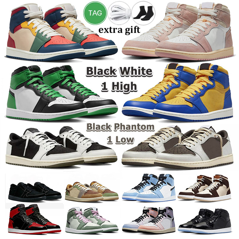 

OG Jumpman 1 Basketball Shoes Travis Scot. 1s low Olive Black Phantom Reverse Mocha Lost And Found Panda High Unc Toe Lucky Green Men Mids Sneakers Big Size 13, 36-46 multi color