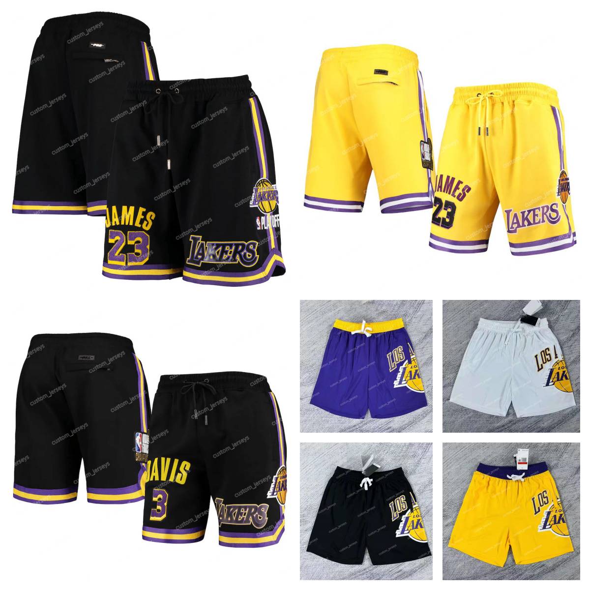 

Los Angeles''Lakers''Black Men Basketball Shorts Pocket''NBA''Basketball Jersey Pants, #1