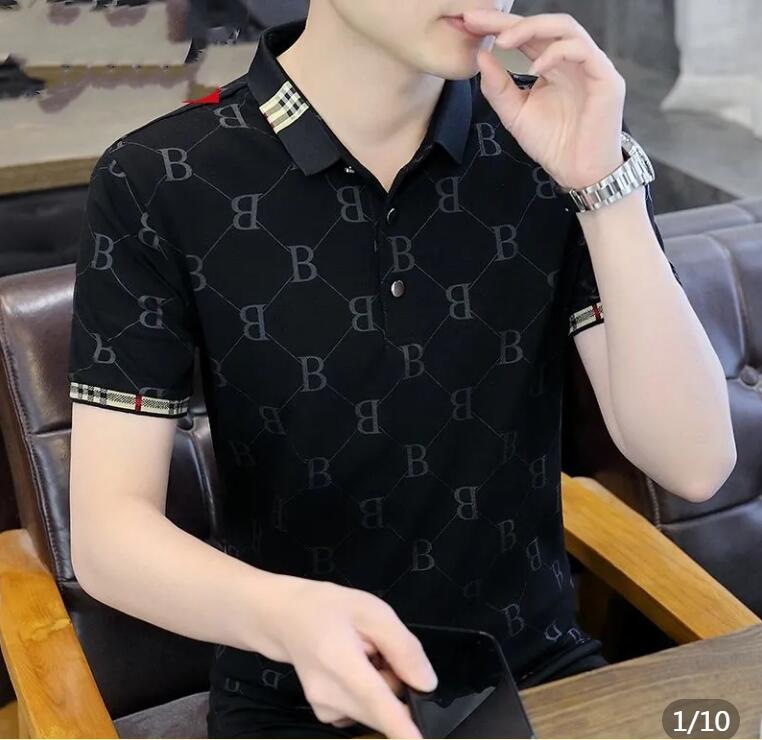 

Men's T-Shirts Designers Summer high-end short sleeved t-shirt men's new casual polo shirt men's large slim thin T-shirt, W2