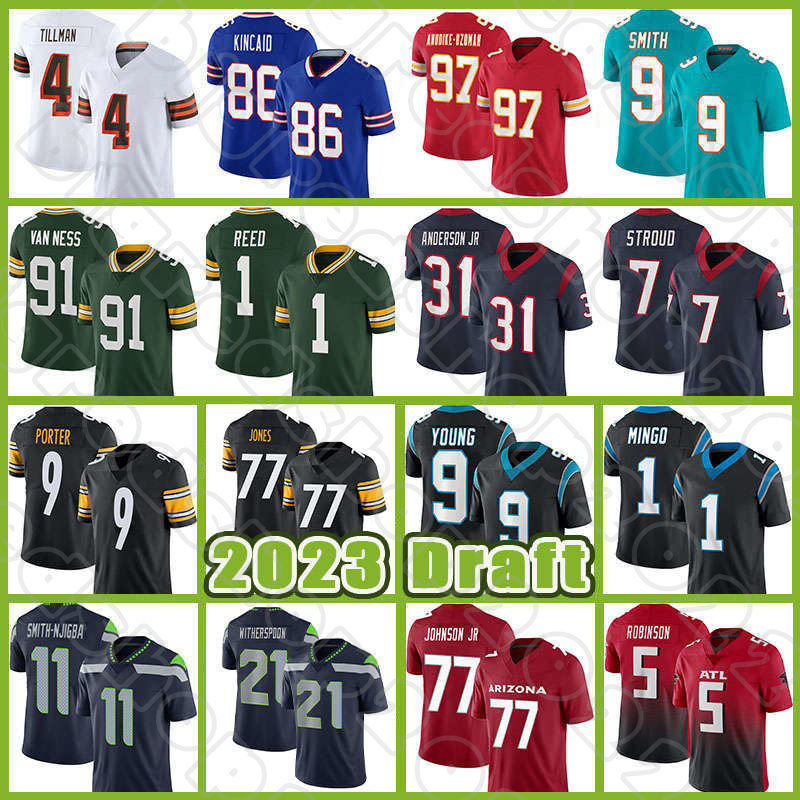 

Broderick Jones Football Jersey 2023 Draft Felix Anudike-Uzomah Jaxon Smith-njigba Zay Flowers Anthony Richardson Addison Joey Porter Dalton Kincaid Will Anderson, Custom men (t x z)