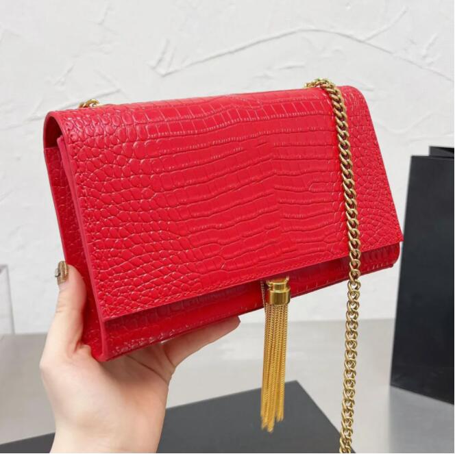 2024 Nouveau 10A Designer de luxe YSL NIKI LE57 KATE LOULOU Garniture simplifiée Sac à main Sac sous les bras Peau de crocodile Moyen KATE Woc Sa