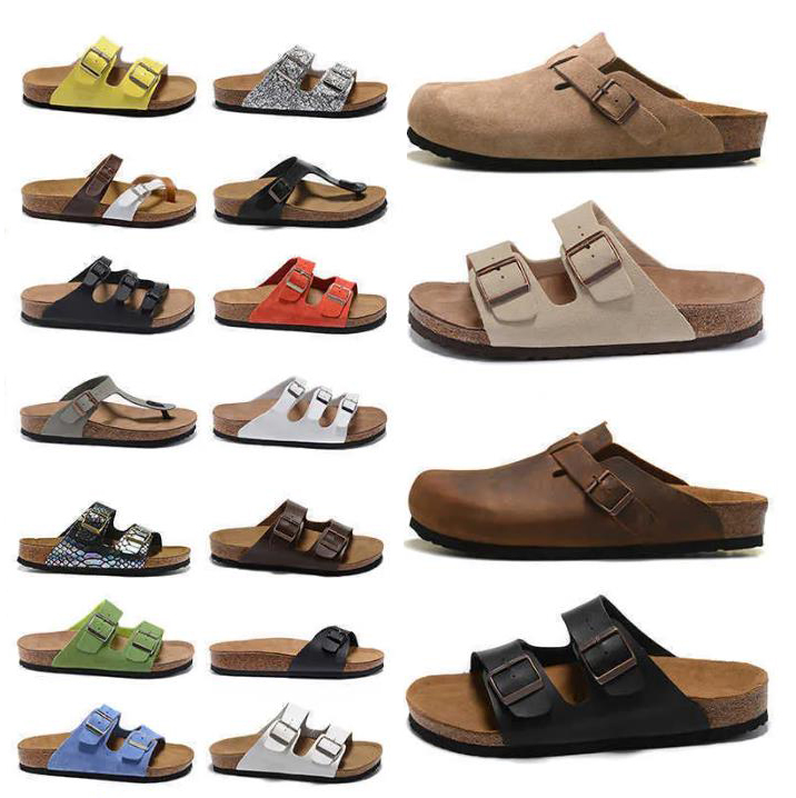 

Boston Clogs Sandals Oiled Leather Bag Head Pull Cork Suede Designer Slides Autumn Winter Loafers Shoes Classic Tan Brown Black Fashion birkenstocks Mens Womens, Color#8