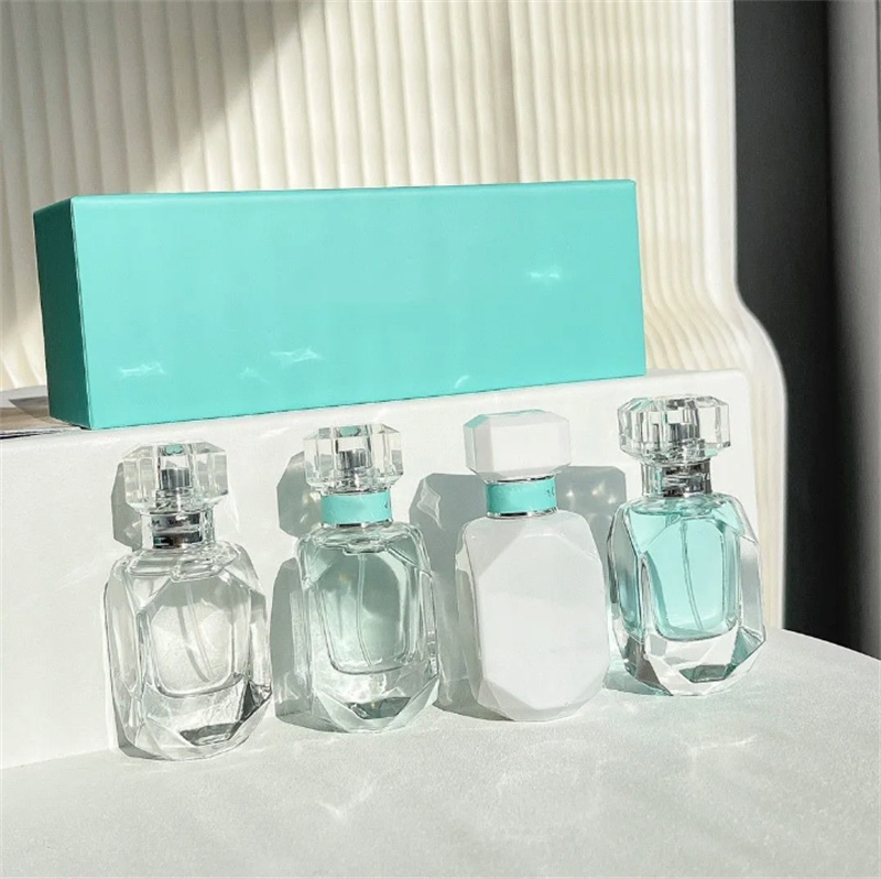

Unisex perfume pure iheer white 30ml 4pcs strong diamond bottle Unisex perfume female spray gift box