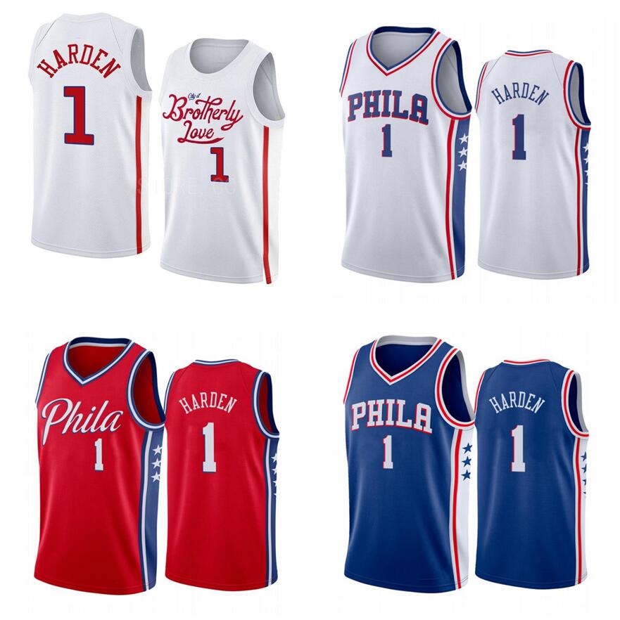

James Harden Basketball jerseys S-XXL Purple yellow white Philadelphia''76er''jersey 2022-23 city kids