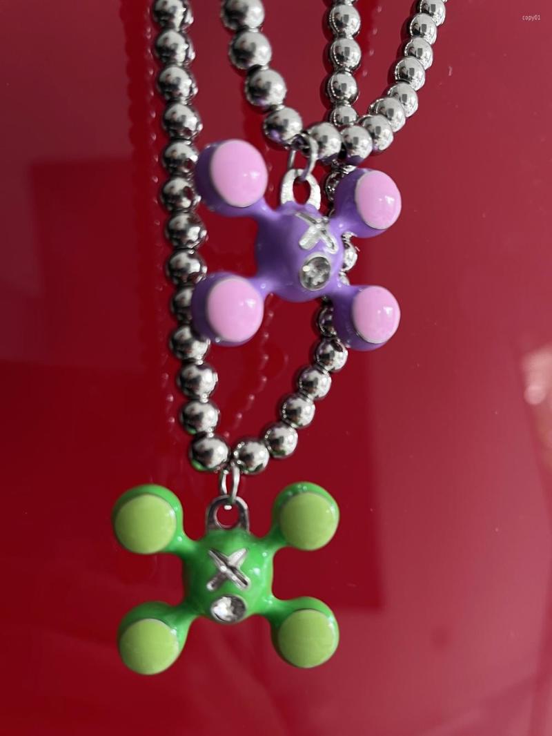 

Pendant Necklaces Men Women Sphere Legs Stainless Steel Beads Necklace