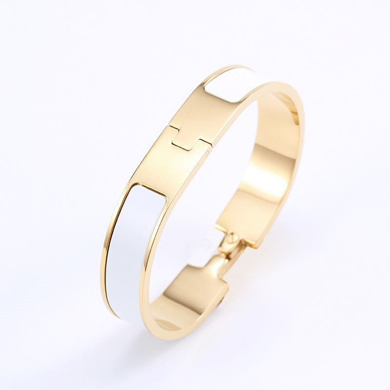 black bracelet chain bracelets nail gold bangle with box rose gold silver plated 12mm width Multiple colors thick gold bangles designer jewelry l-image-922451637