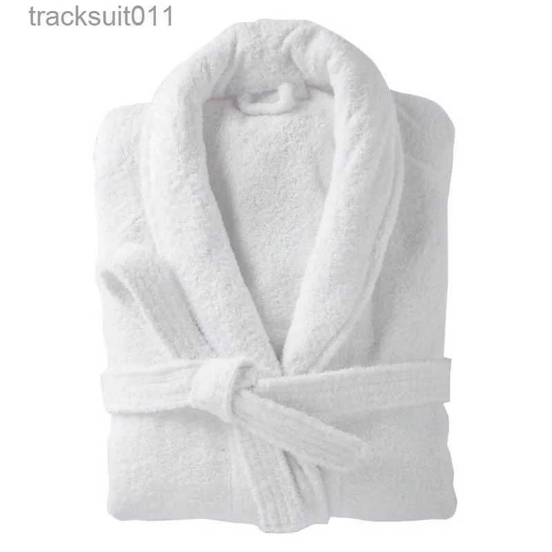Robes pour hommes Peignoir femme Terry Bath Blanc pour hôtel robe sauna et piscine coton doux éponge robe grande taille longue robe de bain pour
