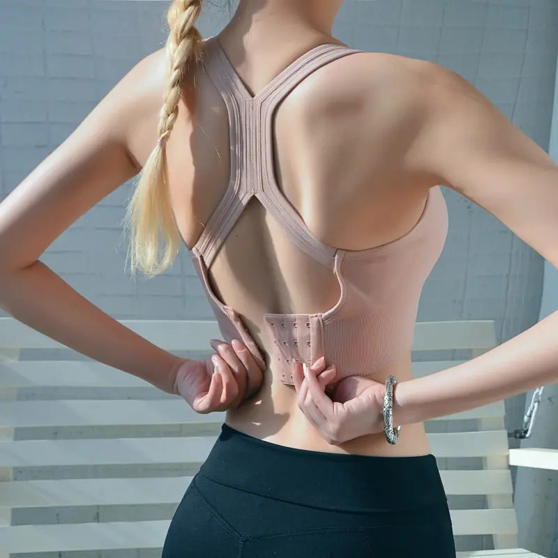 Bras Women Push Up Seamless Sports Bra Workout Top Crop Fitness Active Wear With Buckle For Yoga Gym Brassiere Sportswear 231129