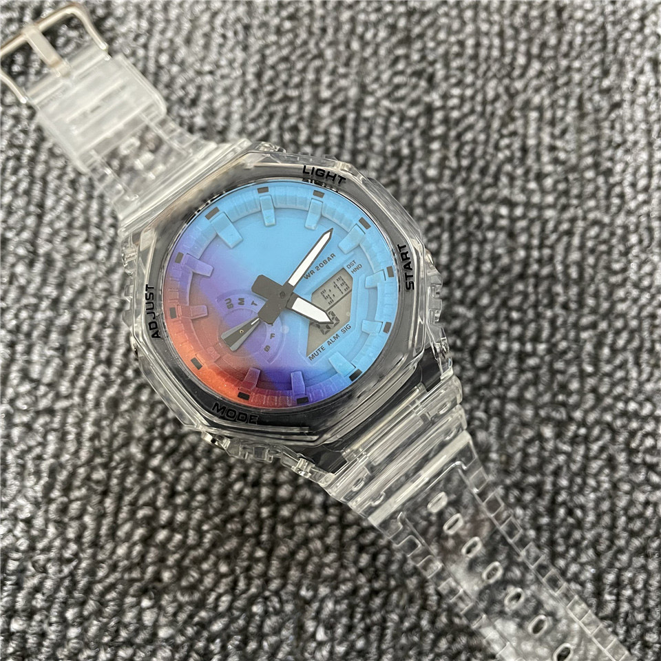 

2023 High Quality Mens Sports Watch 2100 Series Quartz LED Dual Display Water Proof Multifunction Shock Watches Montres Homme, 14