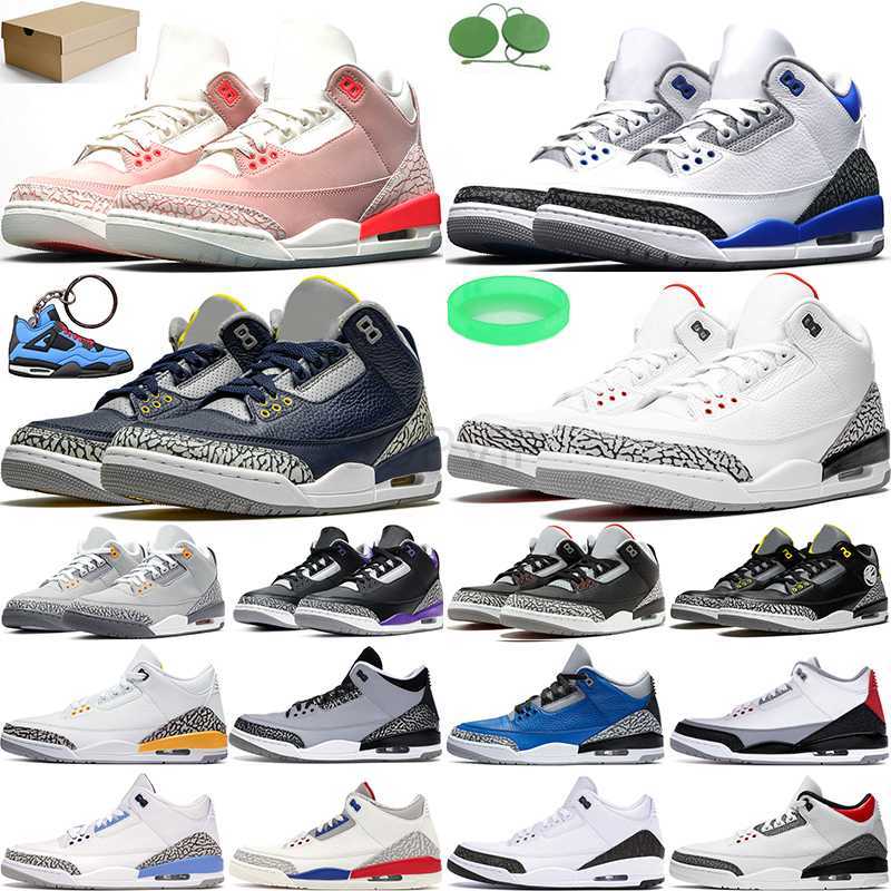 

Racer Blue Basketball Shoes 3s 3 Black Cement Michigan Fire Red Rust Pink Cool Grey Court Purple Laser Orange Unc Jth Men Trainers Sports