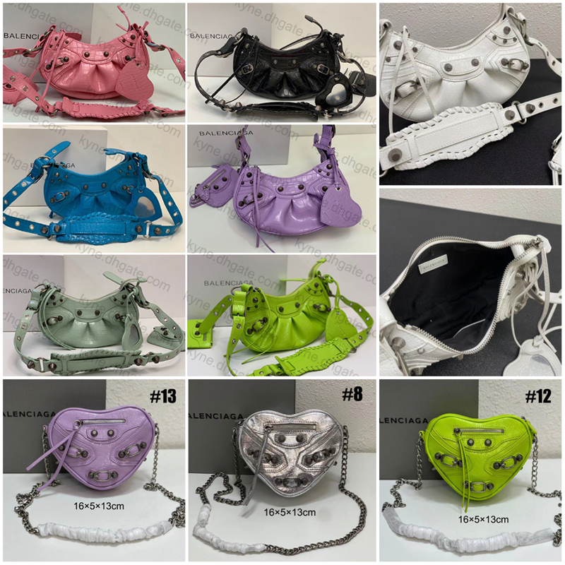 Dupe Balen-cia-ga Fashion Leather Women's Shoulder Bag Heart Shape Crossbody Bags
