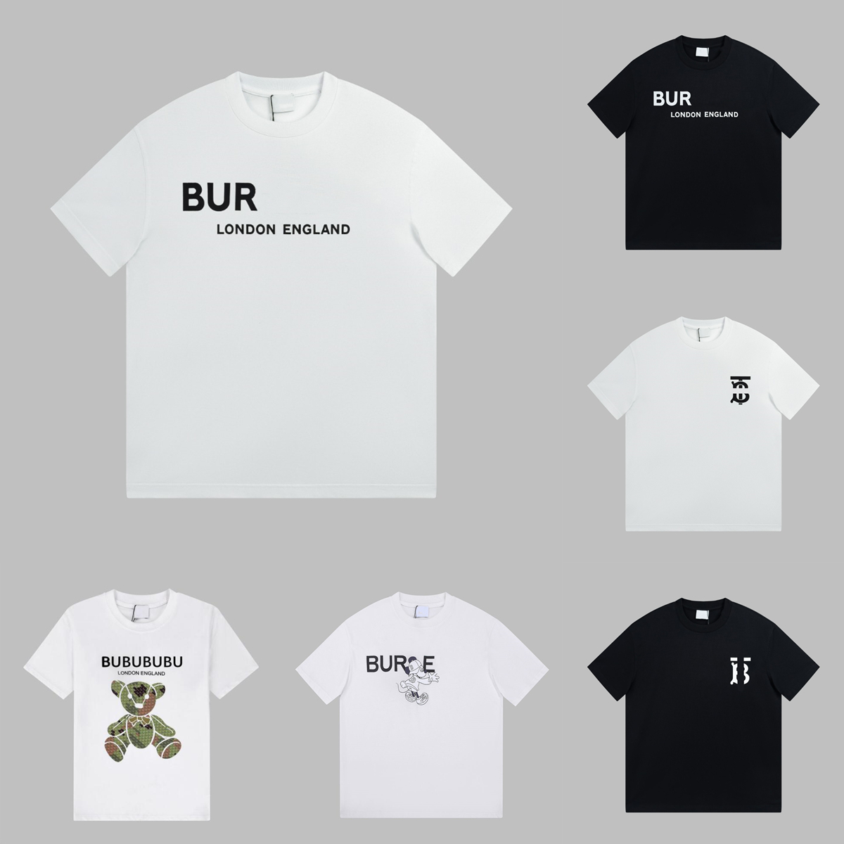 

Burrerys Designer Tshirts Brands Men Women's Top Tees 100% Cotton T Shirt Summer Sports Leisure Breathable Shirts Fashion Trend Unisex Couple Tops Short Sleeve