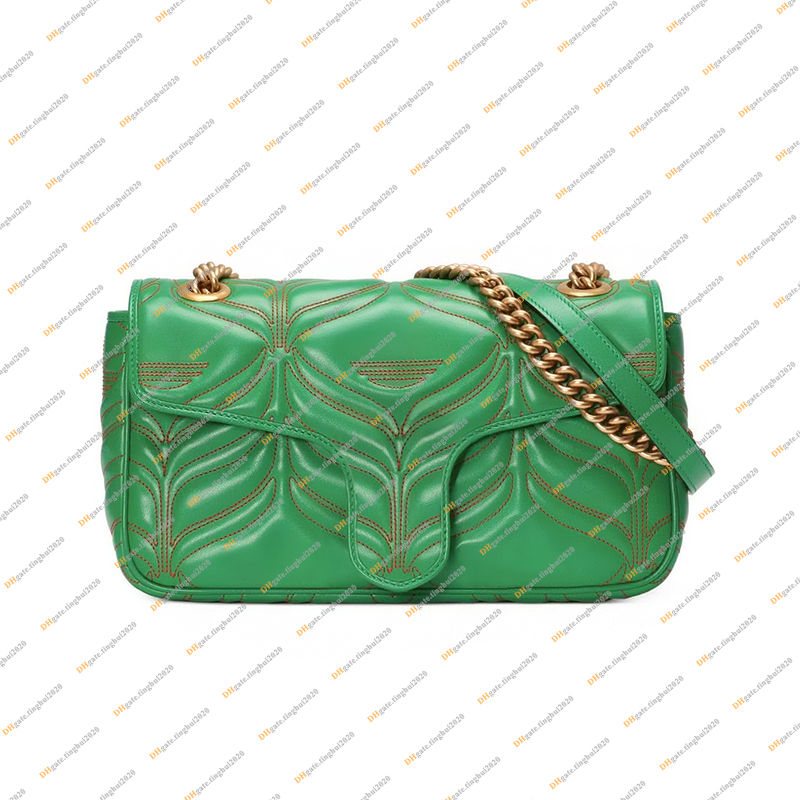 

Ladies Fashion Casual Designe Luxury AD Chain Bag Crossbody Shoulder Bag Totes Handbag Messenger Bag TOP Mirror Quality 443497 Pouch Purse, Green 1 / with dust bag