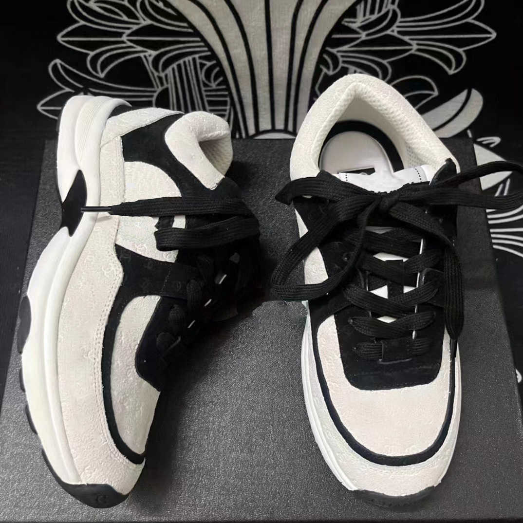 

7A Luxury Designer Running Shoes Channel Sneakers Women Lace-Up Sports Shoe Casual Trainers Classic Sneaker Woman Ccity gsfs