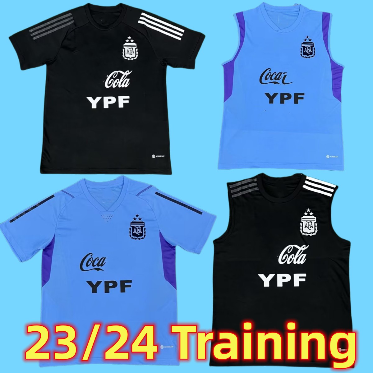 

23 24 3-star Argentina Soccer Jerseys Otamendi DE PAUL L.MARTINEZ KUN AGUERO DYBALA DI MARIA Maradona TAGLIAFICO 2023 2024 national team football men Training vests