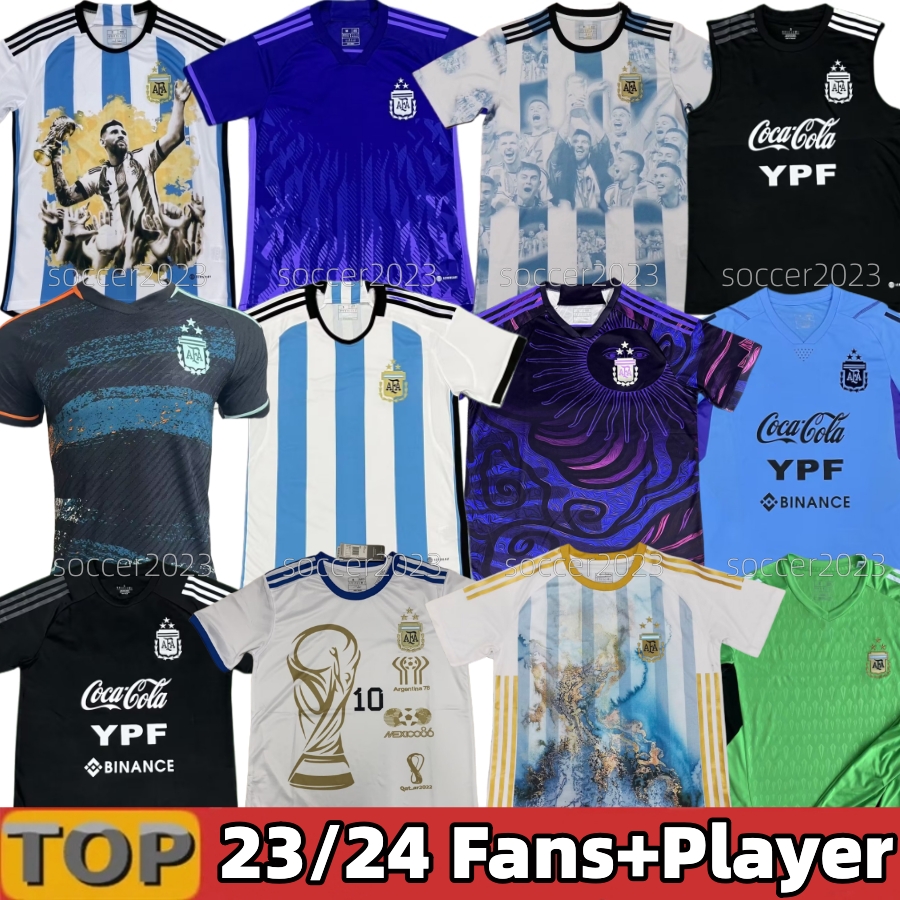 

2023 3 Star Argentina Soccer Jersey Player Version 23 24 Away Football Shirts DI MARIA J.ALVAREZ DE PAUL L.MARTINEZ ALVAREZ men, Fans
