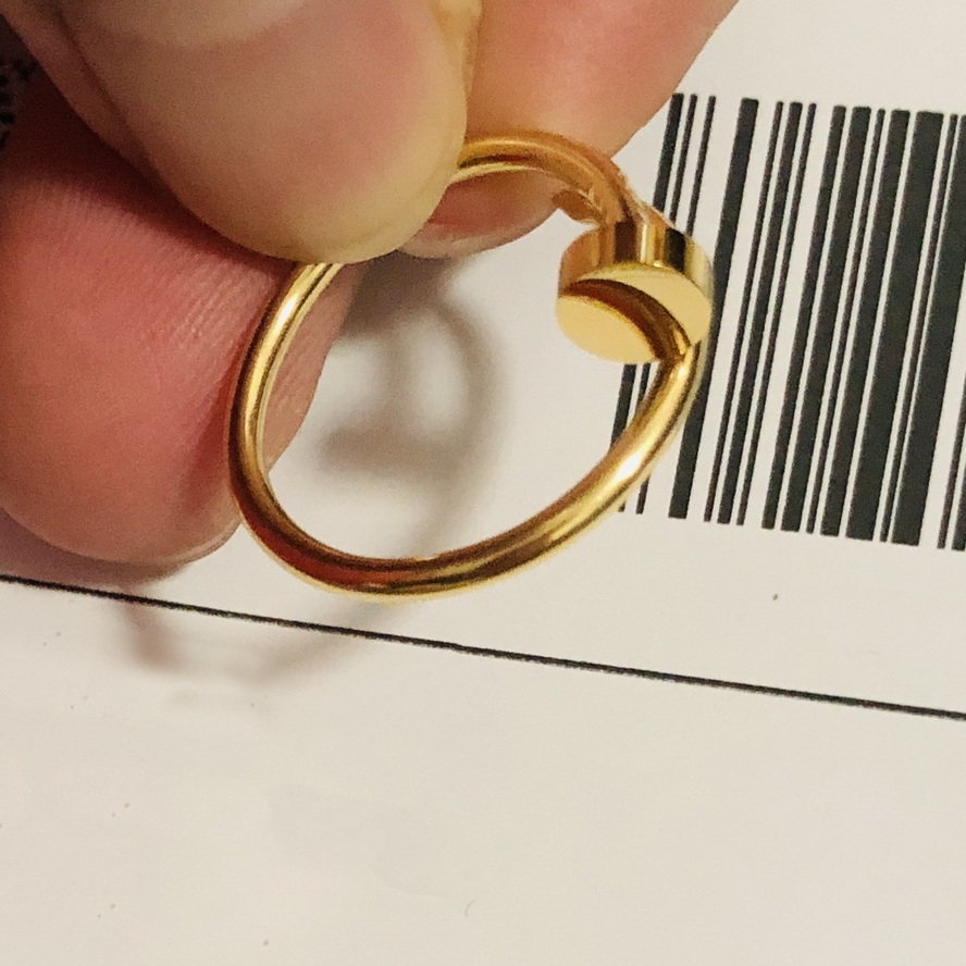 

Fine nails ring clou thin nails Gold plated 18K for woman rings designer for man T0P quality highest counter quality classic style fashion luxury exquisite gift 003A