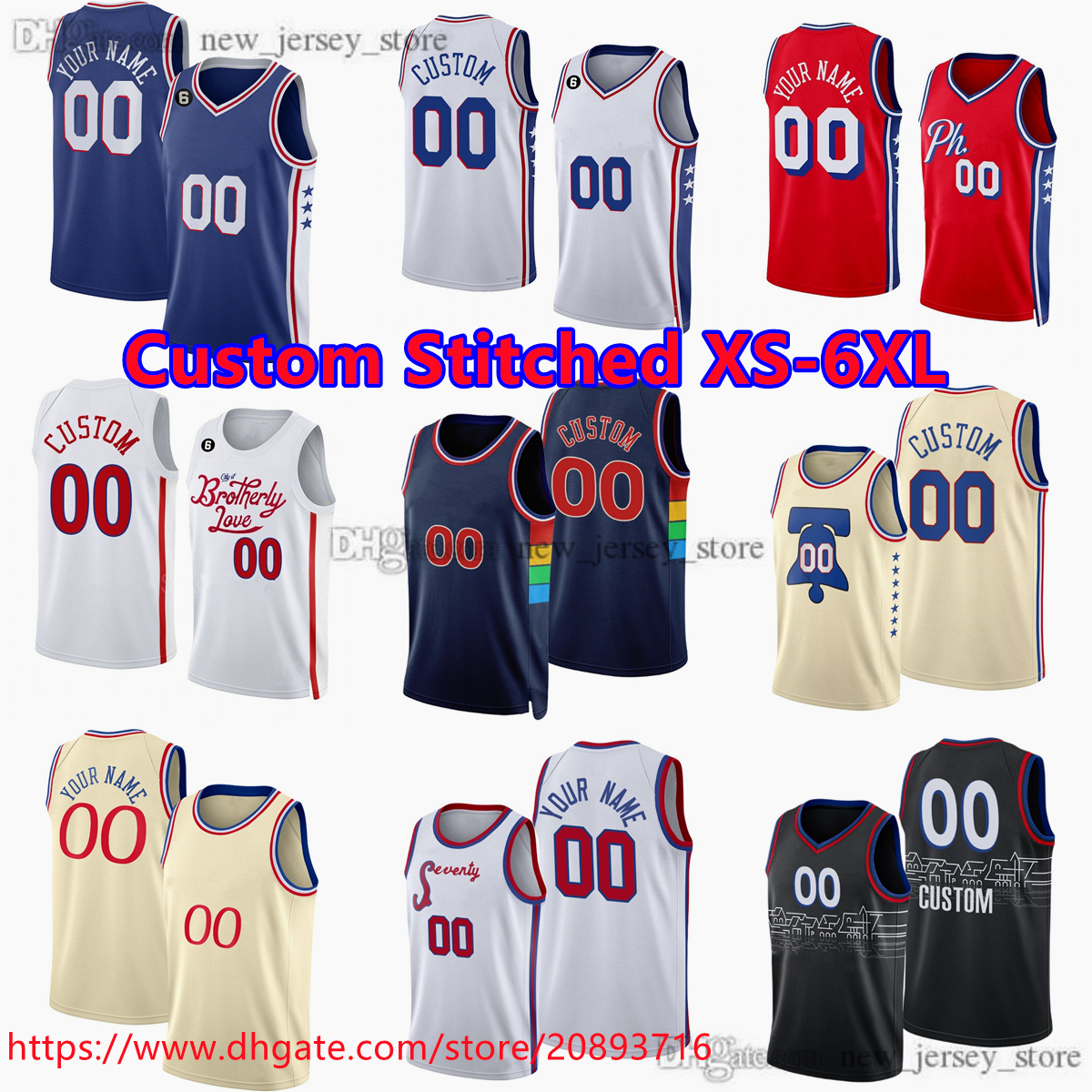

Custom Stitched XS-6XL Basketball Jersey 1 JamesHarden 21 JoelEmbiid 0 TyreseMaxey 20 GeorgesNiang 30 FurkanKorkmaz MontrezlHarrell JadenSpringer TobiasHarris, Stitched jersey