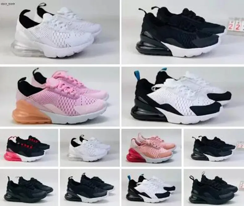 

classic Casual Shoes 2022 infant Designer kids shoes airmaxs 270 running Jumpman boys and girls sneakers black pink Max air 27C White Daisy, 10