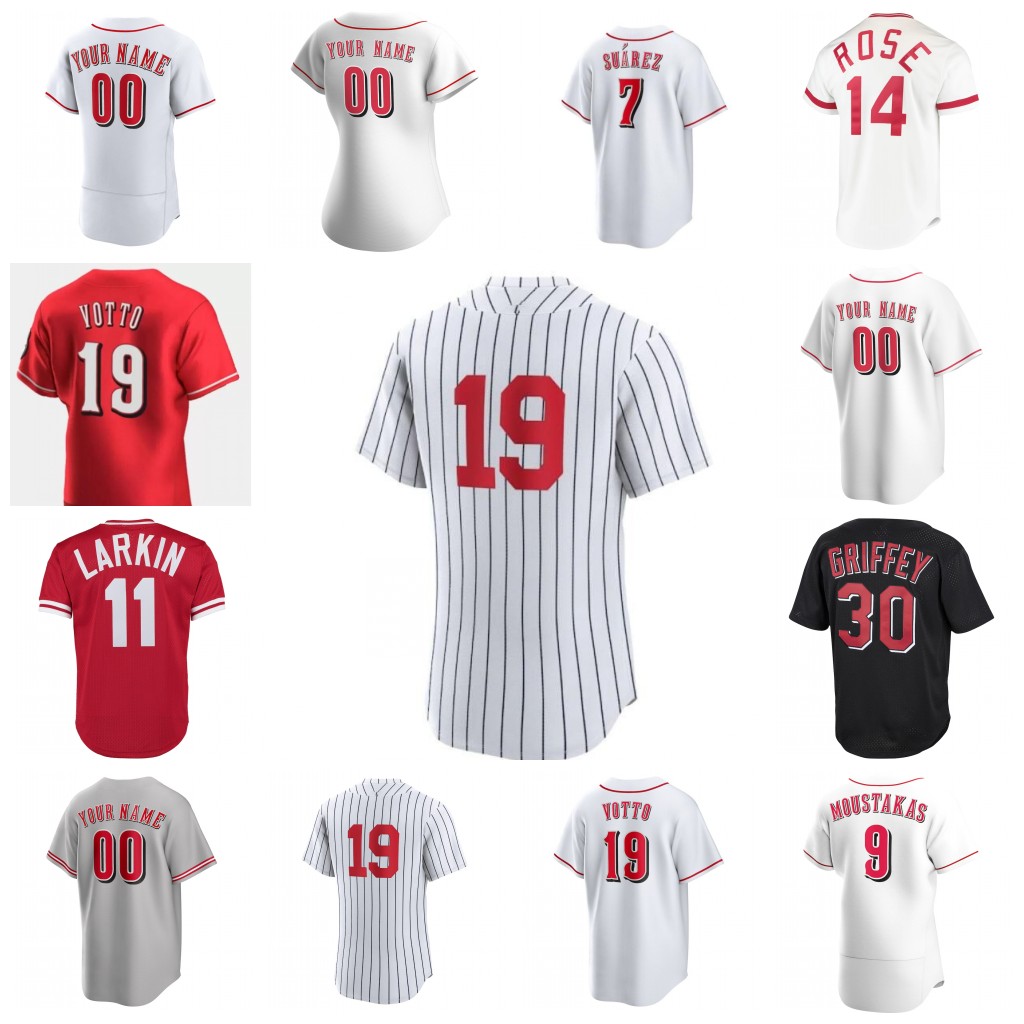

Baseball Jerseys Custom Jonathan India Ken Griffey Joey Votto Hunter Greene Johnny Bench Wil Myers Pete Rose Senzel Larkin Benson Fairchild Fraley Fried Jerseys, Pics