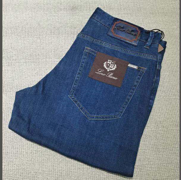 

Ang * lo Gala * so Jeans Men's 2023 Autumn/Winter New Fashion Casual Embroidery High Quality Cotton Pants, Blue