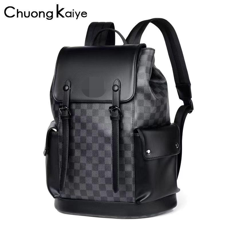 

Classic stylish backpack, large capacity travel bag, Dark khaki