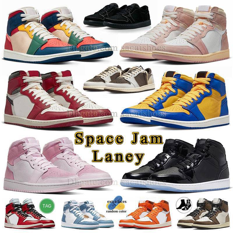 

Jumpman 1 travis Low basketball shoes 1s retro high reverse laney space jam high wash pink chicago black phantom olive j1 pine green multicolor mens designer sneakers, H42 36-46 high og brotherhood