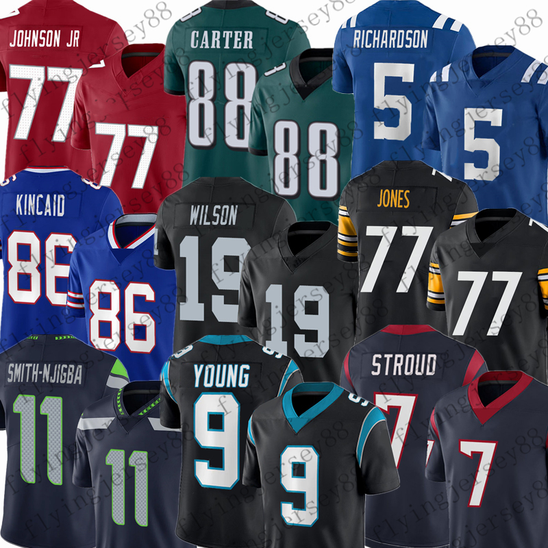 

9 Bryce Young C.J. Stroud Football Jersey 5 Anthony Richardson Devon Witherspoon Will Anderson Jr Jaxon Smith-Njigba Broderick Jones Quentin Johnston Flowers Addison, Mens jersey(bao z g)