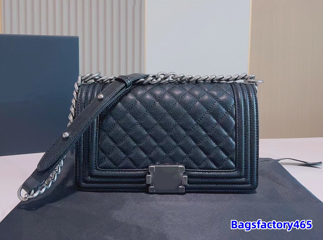 

7A Luxury Vintage Messenger Bags Leather Quilted Ladies Shoulder Bag Famous Designer Handbag Large Capacity Hot Louiseity Totes Le boy Crossbody Bag Viutonity, Caviar green gold