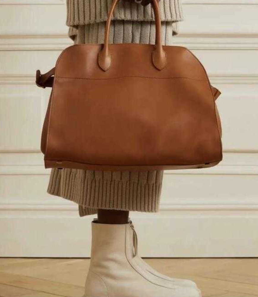 

Designer Bags Leather bag Margaux Hand Suede Dayong Commuter Bag Cowhide Totes Travel One Shoulder LuxuryClassic tote THE ROW TNK8, Black litchi pattern