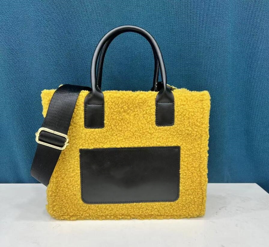 2024 Winter Womenswear Designer Color Patchwork Tosla Street Audry Sac à bandoulière en cuir Fibre Sac fourre-tout 10A Sac à bandoulière de haute