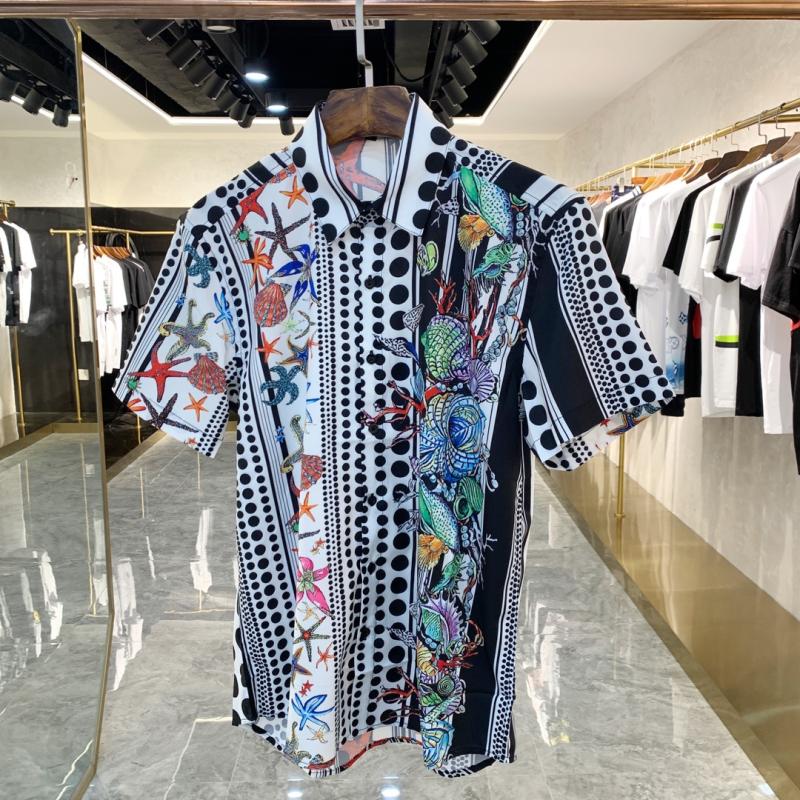 

Men's T-Shirts Spring/Summer Short Sleeve Shirts Starfish Shell Printing Trend Casual Loose Pattern Shirts Men's and Women's, Contrast color