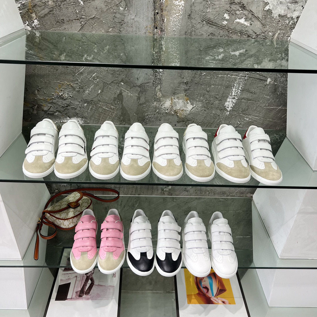 

Designer Runway Shoes Sneakers Beth Grip-strap Leather Low-top Beth Logo Leather Sneakers Fashion Designer Isabell Trainers Size34-40, Colour 1