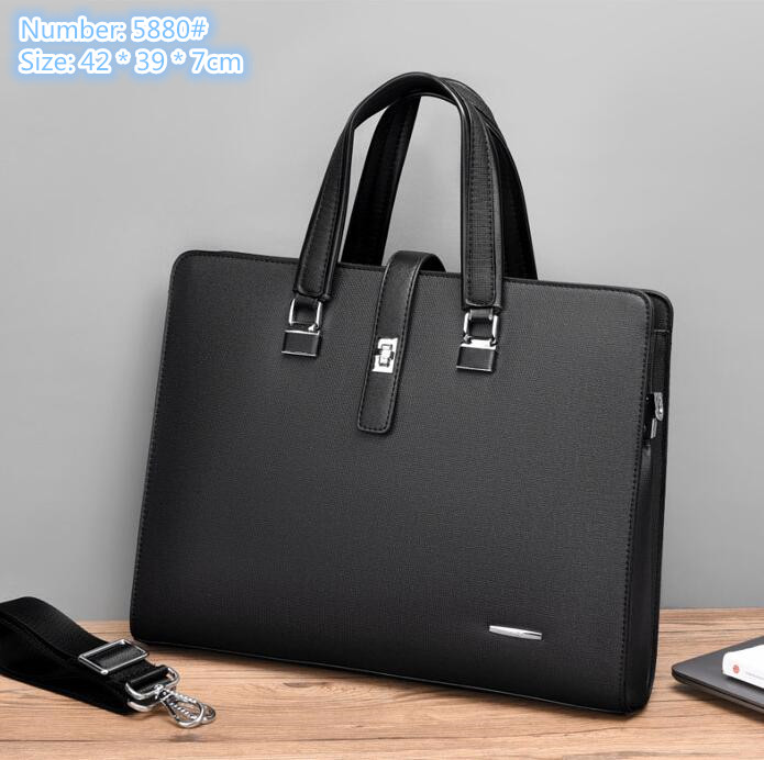 Factory wholesale mens shoulder bag 6 colors popular solid color leather briefcase simple Joker blue men handbag horizontal embossed fashion back-image-762123950
