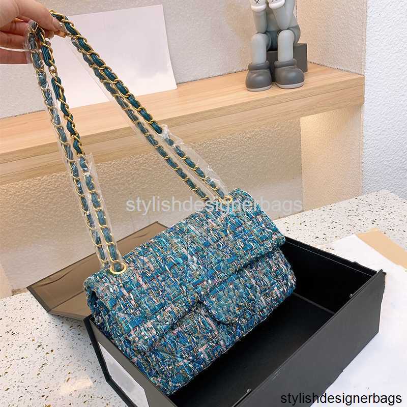 

Top Fashion Women Handbag Luxury Designer Leather Bags High Quality Wool Quilted Double Flap Chain Shoulder Bag 25cm Spring and Autumn New Handbag Crossbody Purses, A1