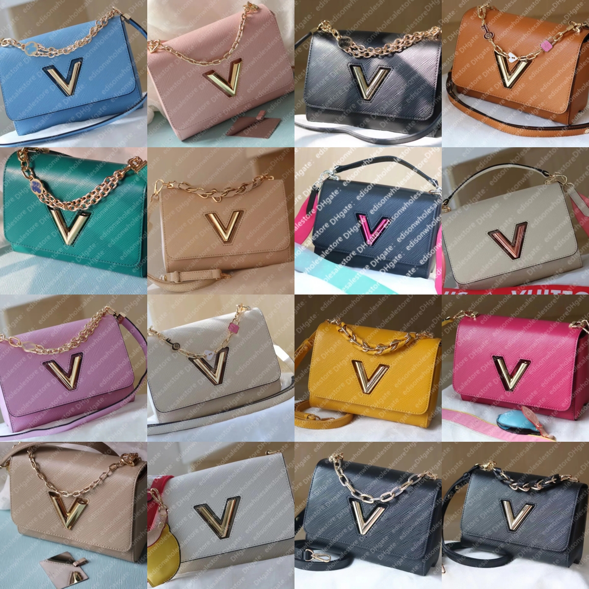 

2023 Top Luxury designers woman Water ripples shoulder bag Stylish classic crossbody bags High-End chain bag, 17