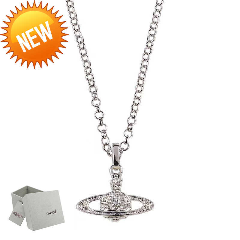 

Saturn Curved Necklace Pearls Diamond Tennis Necklace Woman Silver Chains Vintage Trendy Style