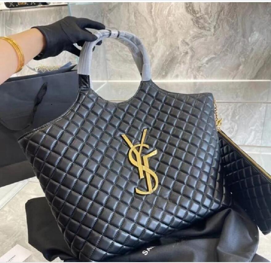 

Women Luxury Fashion Tote YL Large Capacity Quality Crossbody Shopping Beach Bags Famous Beach Shoulder Bag Purse Genuine Handbags, Black